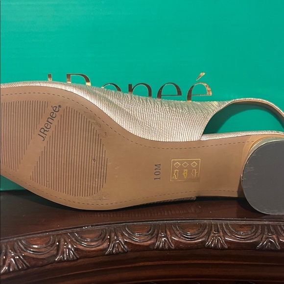 J.Renee Gold Textured Slingback Heels - Picture 3 of 7